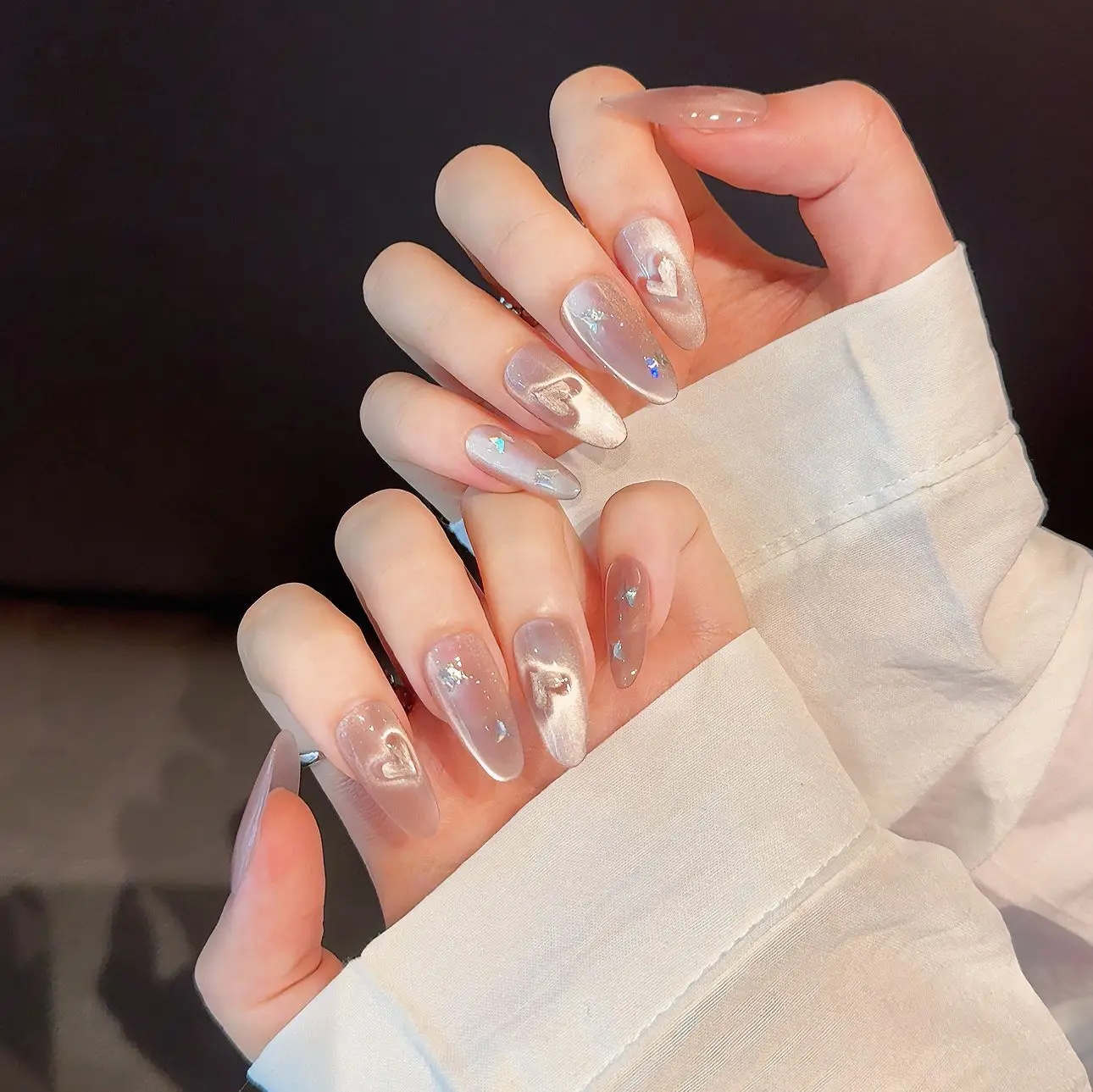 Handmade Pink Press On Nails With Cat Eye Glitter Heart Shaped Fake Nails Full Cover Butterfly Almond Fake Nail Tips Detachable
Handmade Pink Press On Nails With Cat Eye Glitter Heart Shaped Fake Nails Full Cover Butterfly Almond Fake Nail Tips Detachable