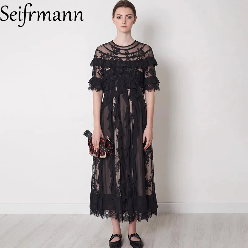 Seifrmann 2026 Summer Women's New Fashionable Round Neck Short Sleeve Mesh Waist cinching Long Dress
Seifrmann 2026 Summer Women's New Fashionable Round Neck Short Sleeve Mesh Waist cinching Long Dress