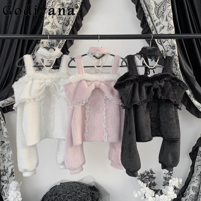 Japanese Mine Mass-Produced Sweet Lolita Sweater Autumn Winter New Girl's Women Cute Bow Plush Thickened Knit Pullover Skirt Set
Japanese Mine Mass-Produced Sweet Lolita Sweater Autumn Winter New Girl's Women Cute Bow Plush Thickened Knit Pullover Skirt Set