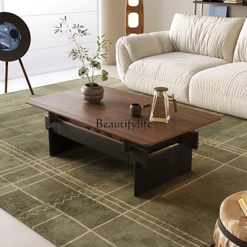 Black walnut solid wood small apartment living room household simple creative storage small tea table
Black walnut solid wood small apartment living room household simple creative storage small tea table