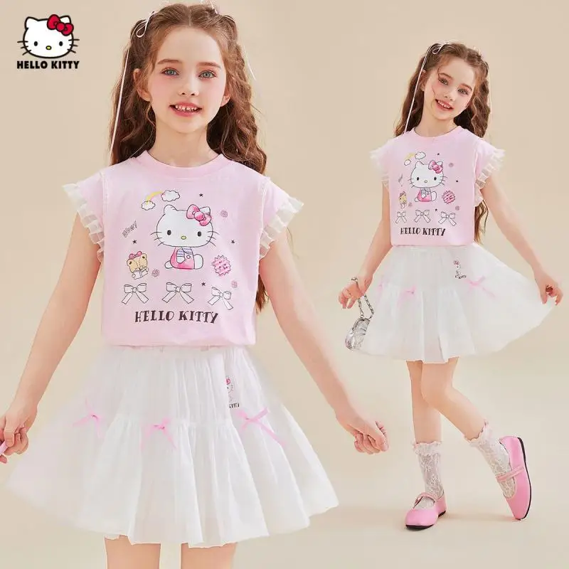 Короткая юбка Sanrio для девочек, комплект из 2 предметов, новый стиль, футболка с героями мультфильмов, летняя милая модная универсальная сетчатая футболка с короткими рукавами
Короткая юбка Sanrio для девочек, комплект из 2 предметов, новый стиль, футболка с героями мультфильмов, летняя милая модная универсальная сетчатая футболка с короткими рукавами