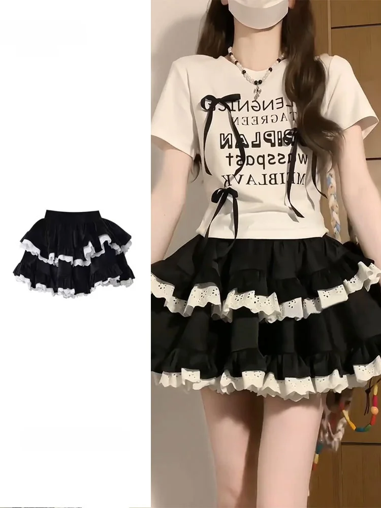 Ballet Style Lace Splice Cake Skirt Women's Summer New plus Size Fat MM Black Sweet And Spicy Short Skirt Half Body Fluffy Skirt
Ballet Style Lace Splice Cake Skirt Women's Summer New plus Size Fat MM Black Sweet And Spicy Short Skirt Half Body Fluffy Skirt