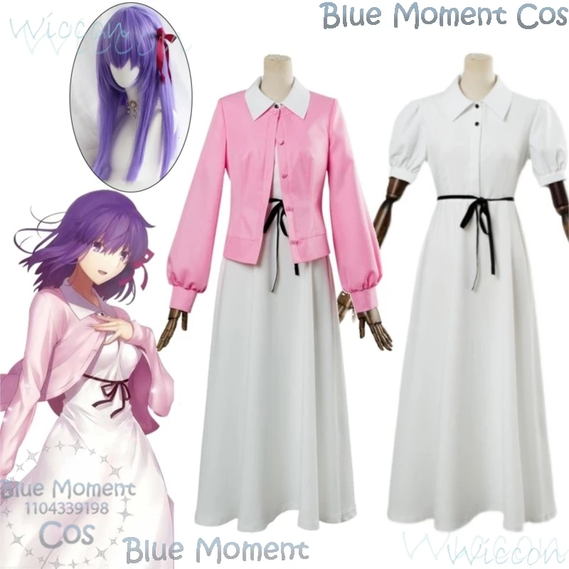 Mato Sakura Fate Stay Night Cosplay Costume Heaven's Feel Purple Wig White Dress Pink Coat Uniform Women Girl Halloween Roleplay
Mato Sakura Fate Stay Night Cosplay Costume Heaven's Feel Purple Wig White Dress Pink Coat Uniform Women Girl Halloween Roleplay