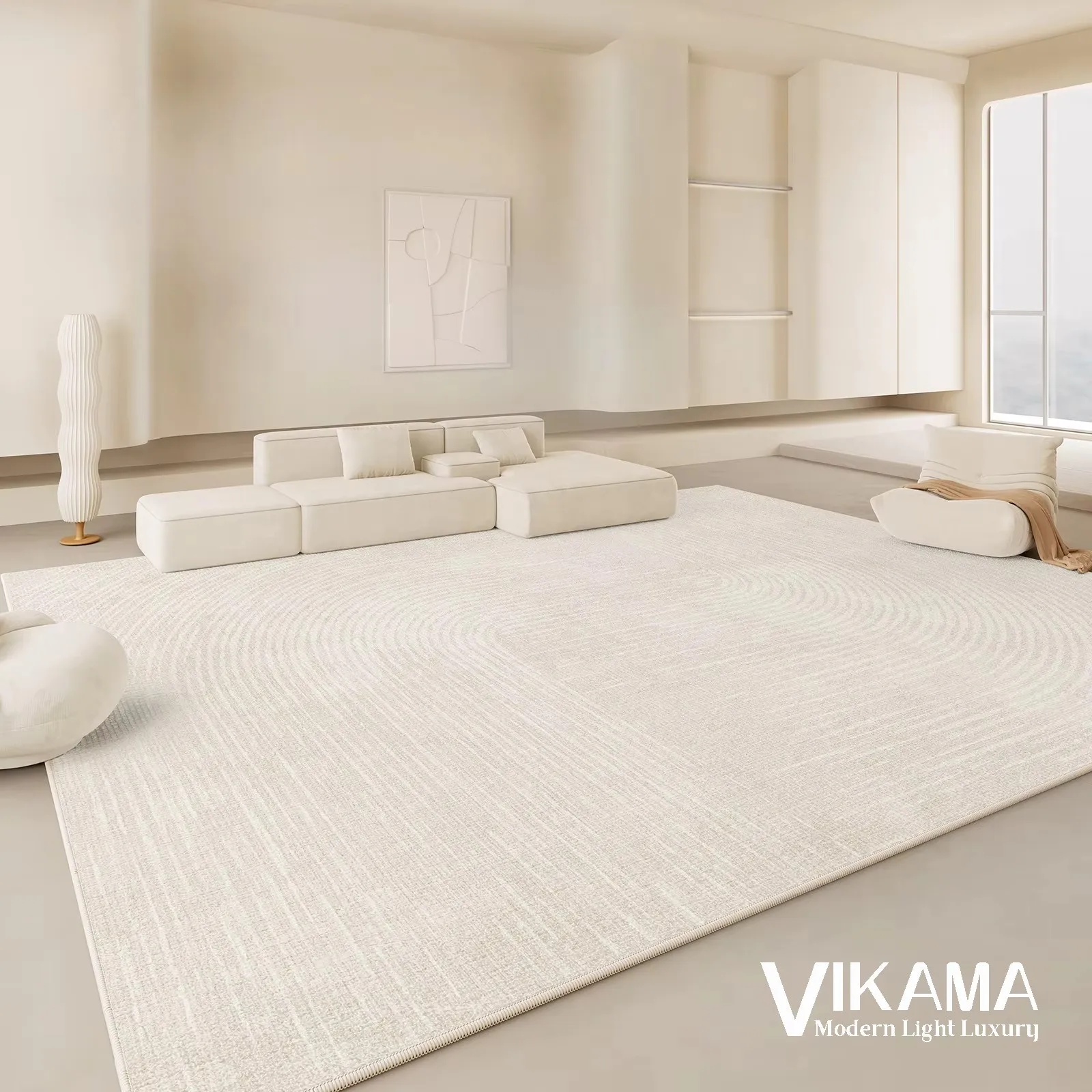 VIKAMA Solid Color Cream Style Light Luxury Carpet Art Stripes Living Room Bedroom Decoration Machine Washable Floor Carpet
VIKAMA Solid Color Cream Style Light Luxury Carpet Art Stripes Living Room Bedroom Decoration Machine Washable Floor Carpet