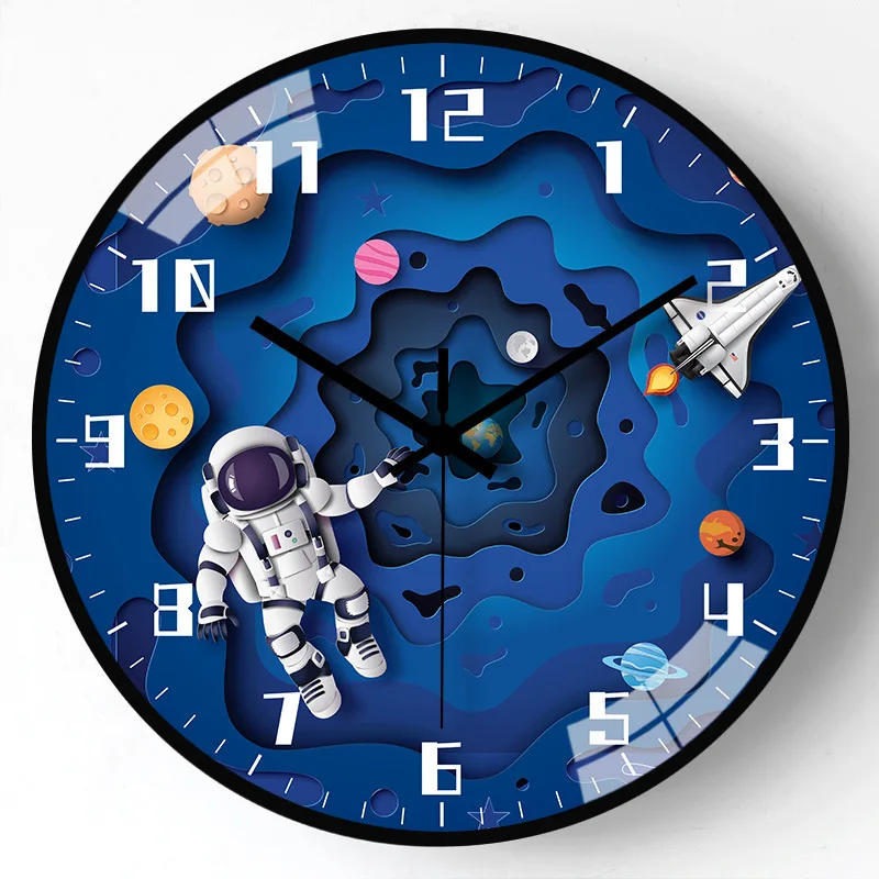 12 Inch Large Wall Cartoon Clock Modern Design Astronauts Aerospace Clocks For Kids Living Room Bedroom Mute Home Decor Acrylic
12 Inch Large Wall Cartoon Clock Modern Design Astronauts Aerospace Clocks For Kids Living Room Bedroom Mute Home Decor Acrylic