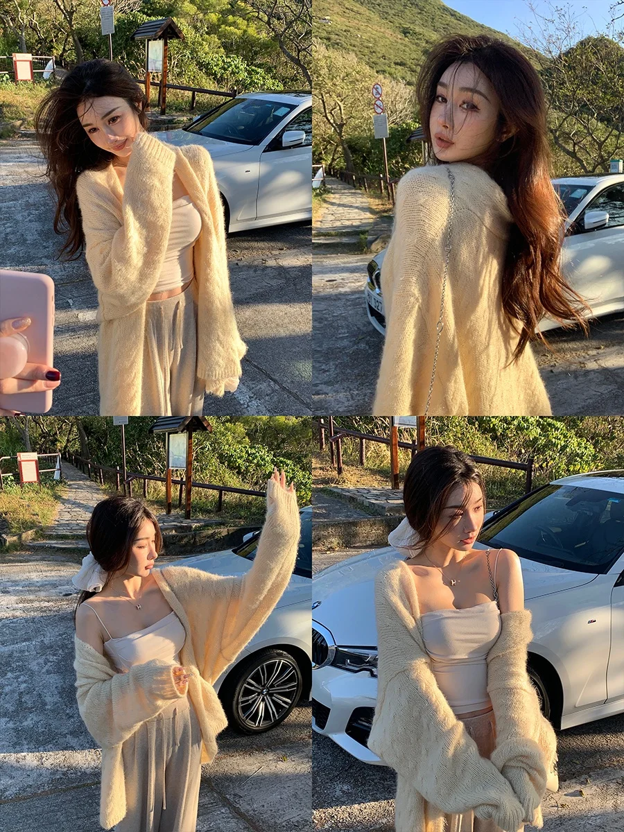 Yellow Knitted Faux Camere Lazy oulder Open Cardigan Long Sve Loose Fit Mid-Length ACHI Large Pool Women's Sweater Coat
Yellow Knitted Faux Camere Lazy oulder Open Cardigan Long Sve Loose Fit Mid-Length ACHI Large Pool Women's Sweater Coat