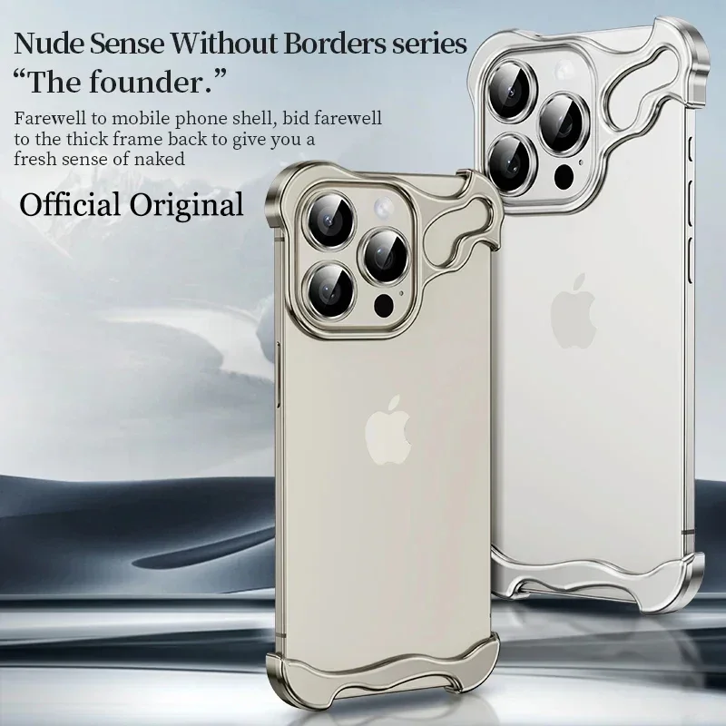 Aluminum Metal Rimless Phone Case for iPhone 15 13 14 Pro Max 15 Plus Lens Protective Film Hollow Logo Cooling Anti-drop Case
Aluminum Metal Rimless Phone Case for iPhone 15 13 14 Pro Max 15 Plus Lens Protective Film Hollow Logo Cooling Anti-drop Case