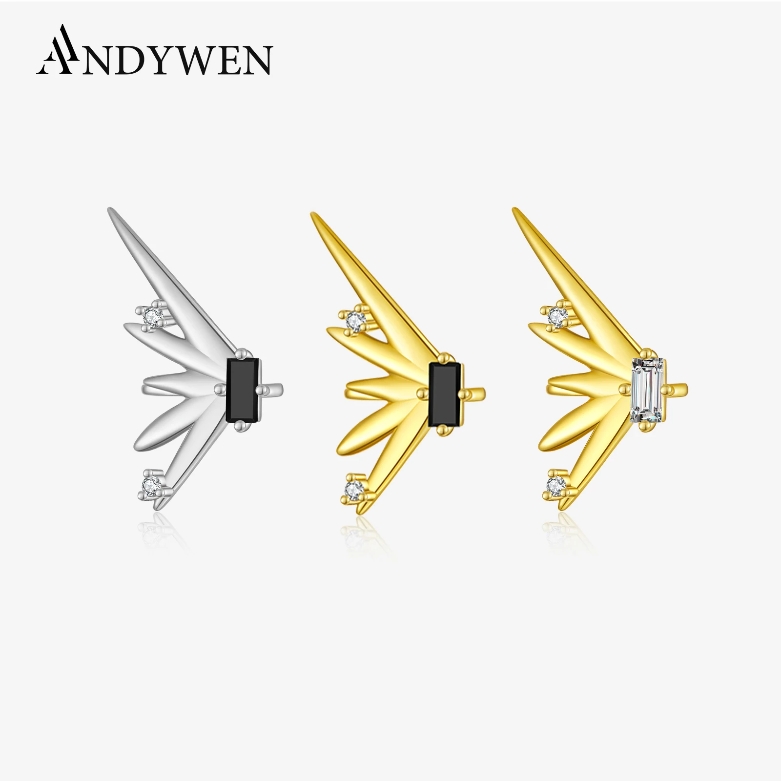 ANDYWEN 925 Sterling Silver Geometric Black Zircon Wing Ear Cuff Piercing No Clips 1PCS Luxury Women Trend Sparkle Jewelry Gift
ANDYWEN 925 Sterling Silver Geometric Black Zircon Wing Ear Cuff Piercing No Clips 1PCS Luxury Women Trend Sparkle Jewelry Gift