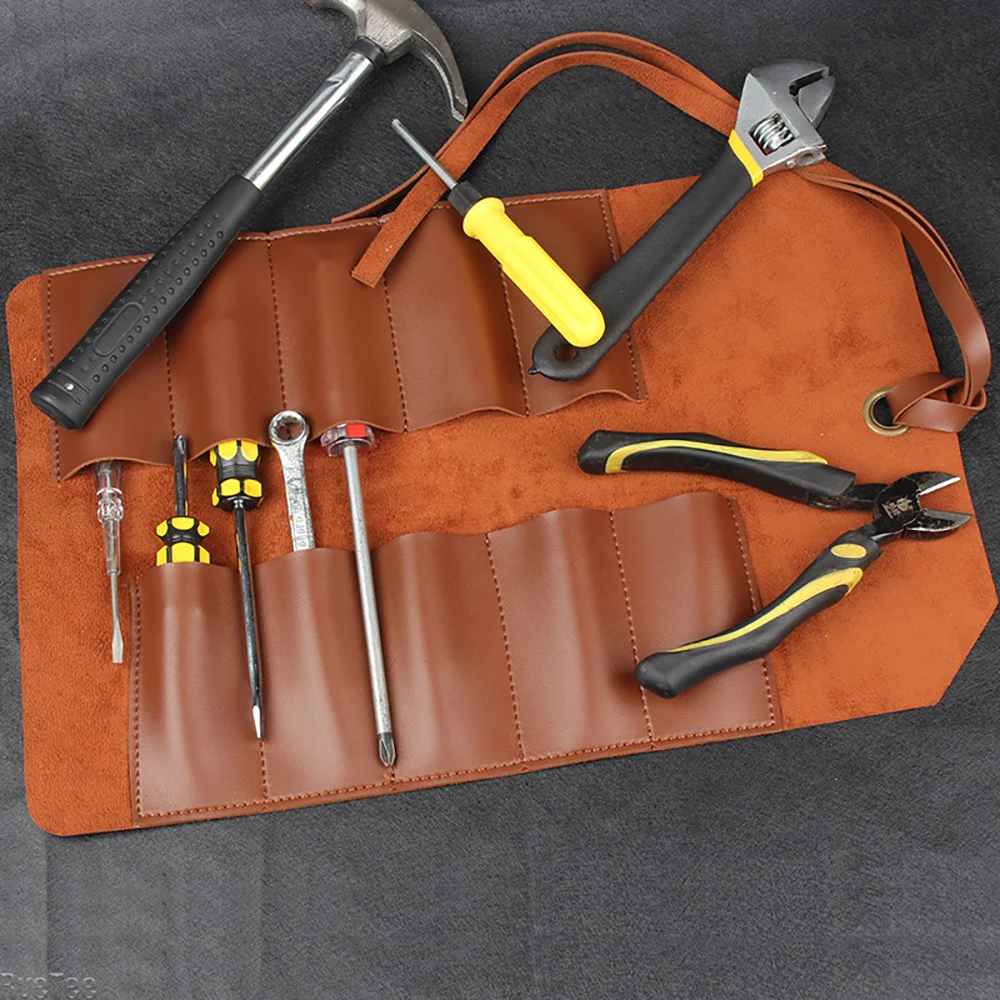 PU Leather Vintage Roll Up Tool Bag with Rope for Electrician Tools Tool Organizer Wrench Screwdriver
PU Leather Vintage Roll Up Tool Bag with Rope for Electrician Tools Tool Organizer Wrench Screwdriver