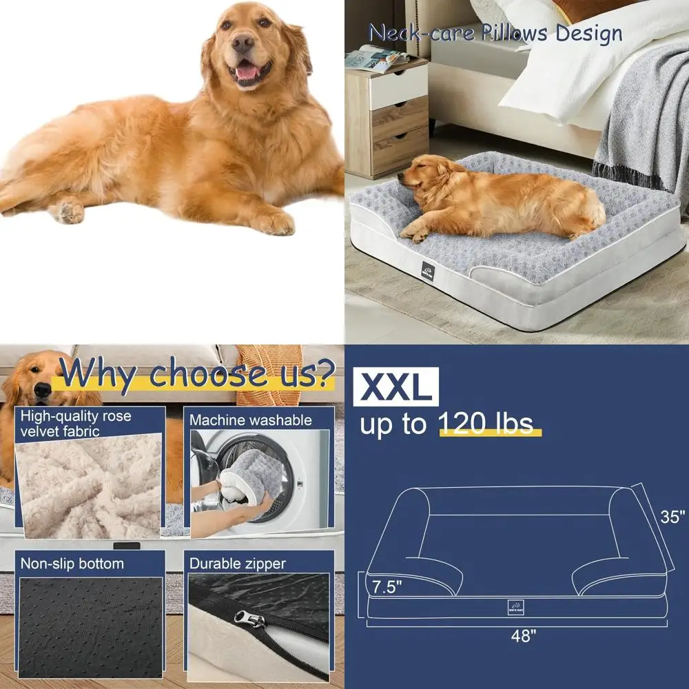 Большая и средняя ортопедическая кровать для собак из пены с эффектом памяти, моющийся водонепроницаемый чехол, прочный диван-кровать для домашних животных, серый XXL
Большая и средняя ортопедическая кровать для собак из пены с эффектом памяти, моющийся водонепроницаемый чехол, прочный диван-кровать для домашних животных, серый XXL