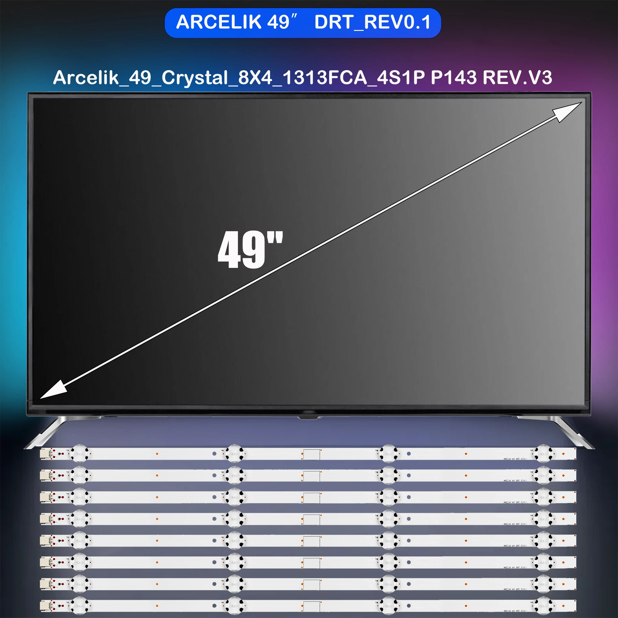 Лента светодиодной подсветки для 49 VLX 7810 BP 49CLX7745 49 CUW 8860 49VLX7000BP 49 VLX 7000 BP 49VLX7730WP 49 GUB 8762
Лента светодиодной подсветки для 49 VLX 7810 BP 49CLX7745 49 CUW 8860 49VLX7000BP 49 VLX 7000 BP 49VLX7730WP 49 GUB 8762