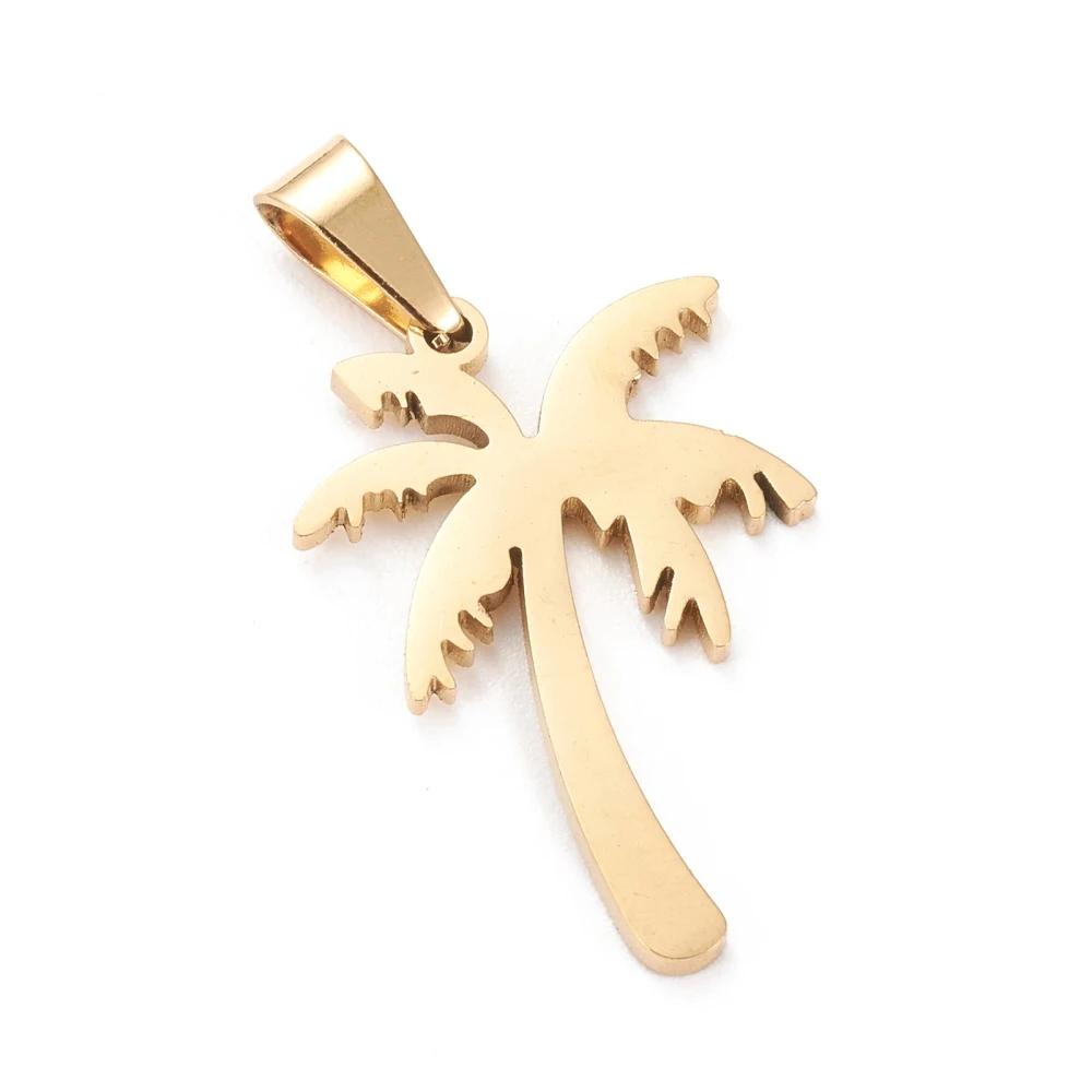 10pcs 304 Stainless Steel Coconut Palm Tree Pendants Golden For DIY Handmade Jewelry Making Necklace Accessories 22x15x1mm
10pcs 304 Stainless Steel Coconut Palm Tree Pendants Golden For DIY Handmade Jewelry Making Necklace Accessories 22x15x1mm