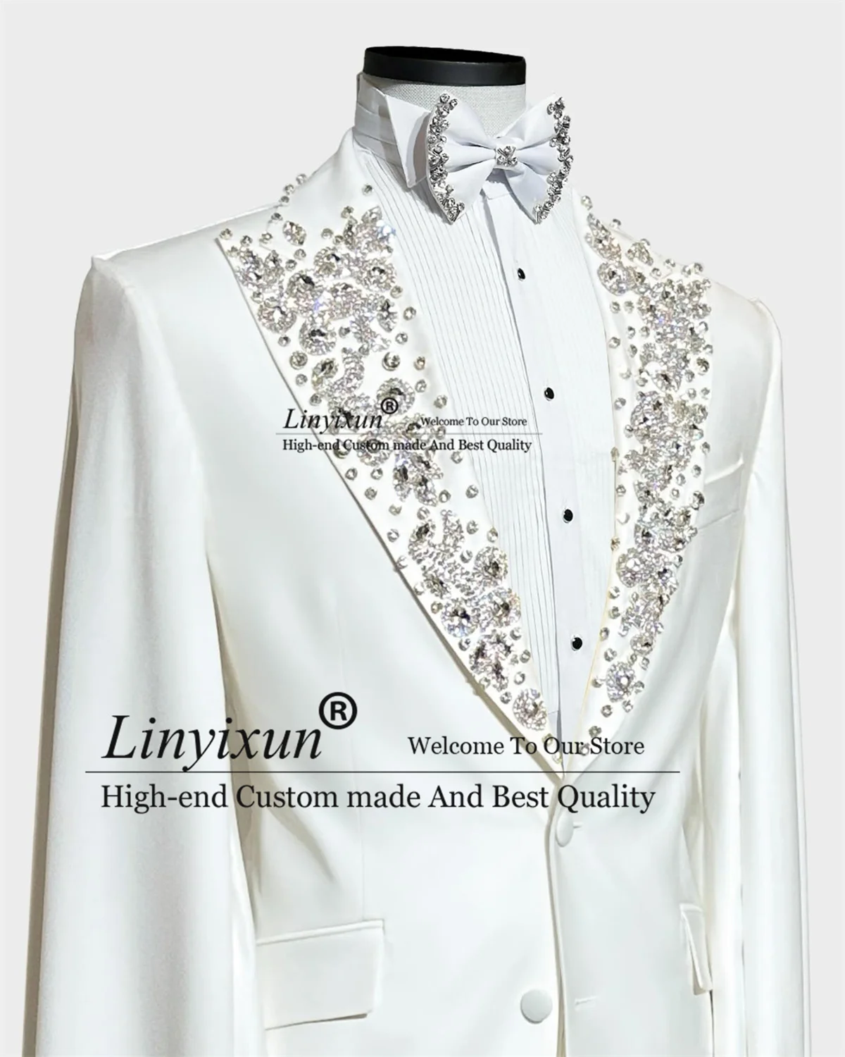 Luxury Crystal Tuxedos Men Suits Full Sleeve Ropa Hombre Customized 2 Pieces Sets Groom Fahsion Wedding Long Coat Pants Blazers
Luxury Crystal Tuxedos Men Suits Full Sleeve Ropa Hombre Customized 2 Pieces Sets Groom Fahsion Wedding Long Coat Pants Blazers