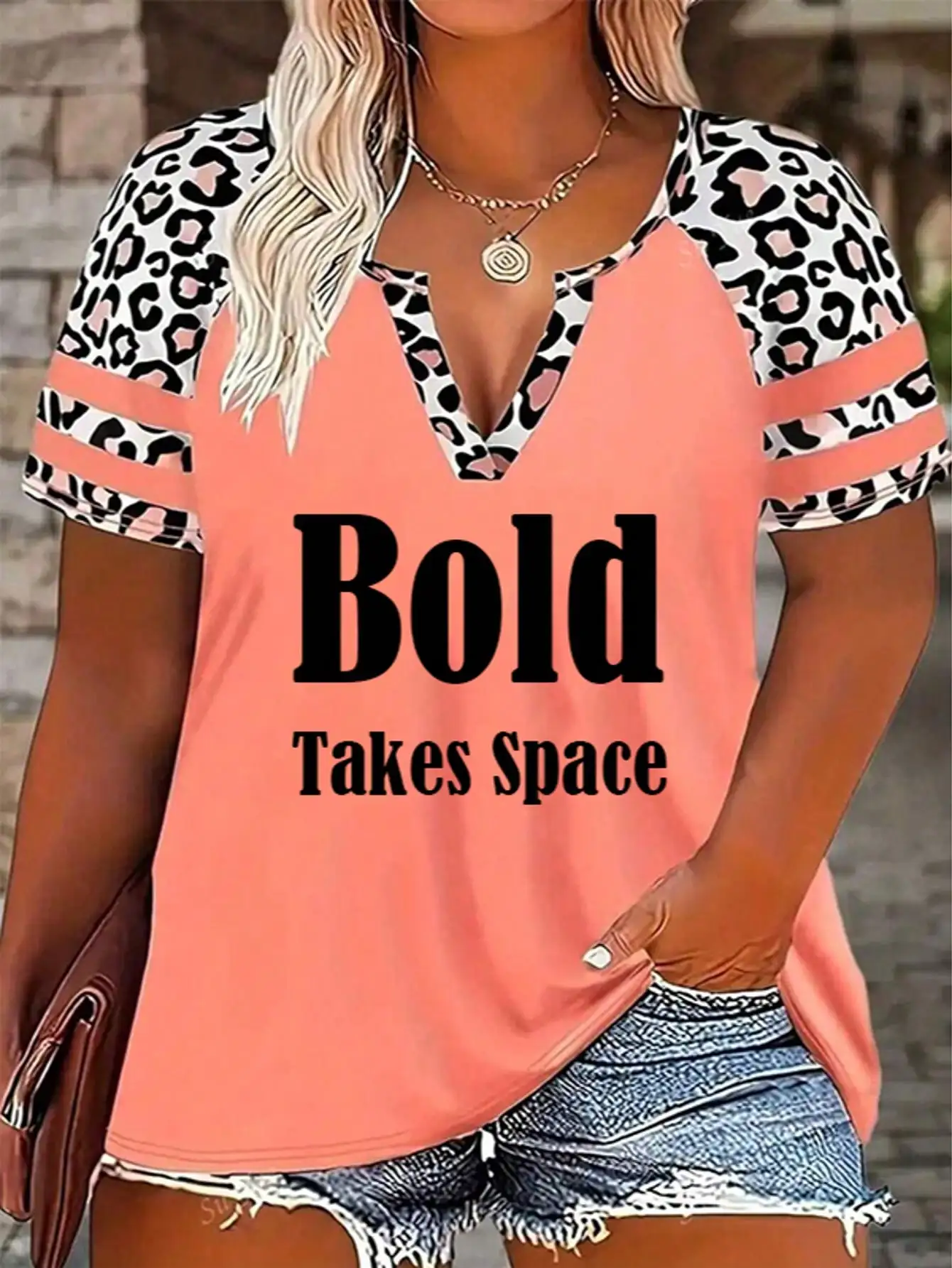 Женский топ больших размеров с v-образным вырезом и буквенным принтом, свободная повседневная футболка с леопардовым принтом и рукавами в полоску
Женский топ больших размеров с v-образным вырезом и буквенным принтом, свободная повседневная футболка с леопардовым принтом и рукавами в полоску