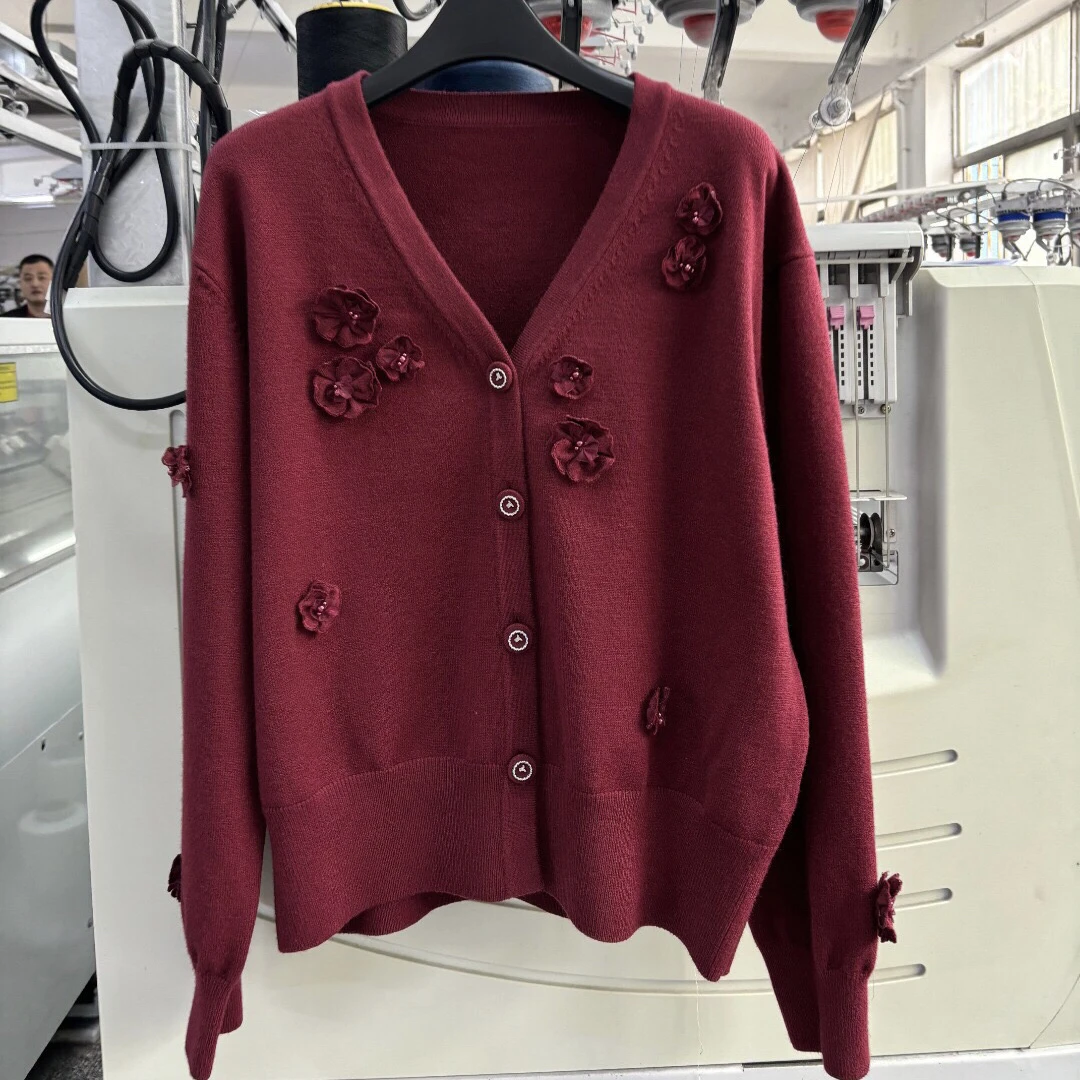 LANVI Winter V-Ne Knitted Cardigan 3D Flower Decorated Korean Sle Women's Long Sve Sweater Coat Straight Cut Commute F...
LANVI Winter V-Ne Knitted Cardigan 3D Flower Decorated Korean Sle Women's Long Sve Sweater Coat Straight Cut Commute F...
