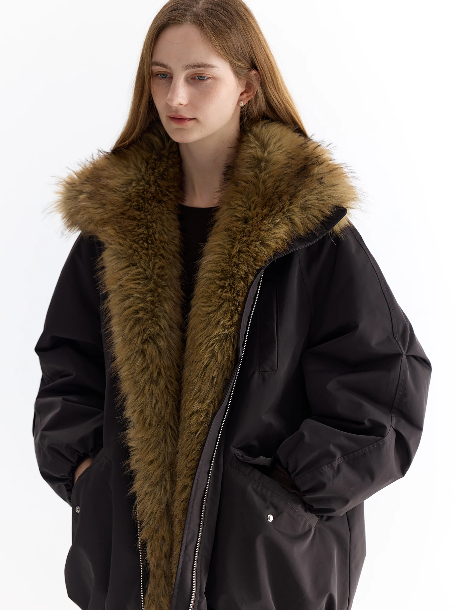 Camon Women's Parka Coat Warmth Inner Fur Eco-friendly Polar Fur Jaet Workwear Sle Long Sve ort Coat
Camon Women's Parka Coat Warmth Inner Fur Eco-friendly Polar Fur Jaet Workwear Sle Long Sve ort Coat