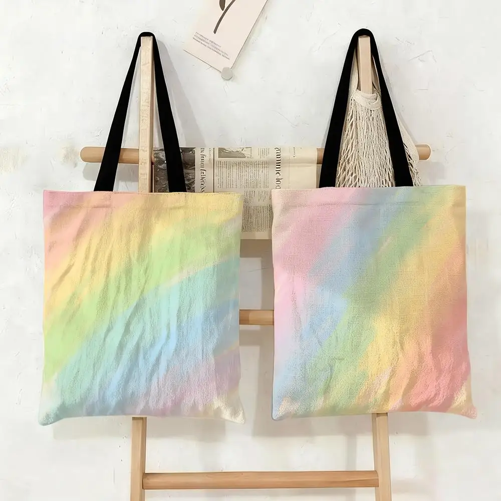 Rainbow Colors Storage Bags Canvas Tote Bag Large Capacity Double-Sided Print Reusable Shopping Bag Eco-Friendly Shoulder Bag
Rainbow Colors Storage Bags Canvas Tote Bag Large Capacity Double-Sided Print Reusable Shopping Bag Eco-Friendly Shoulder Bag