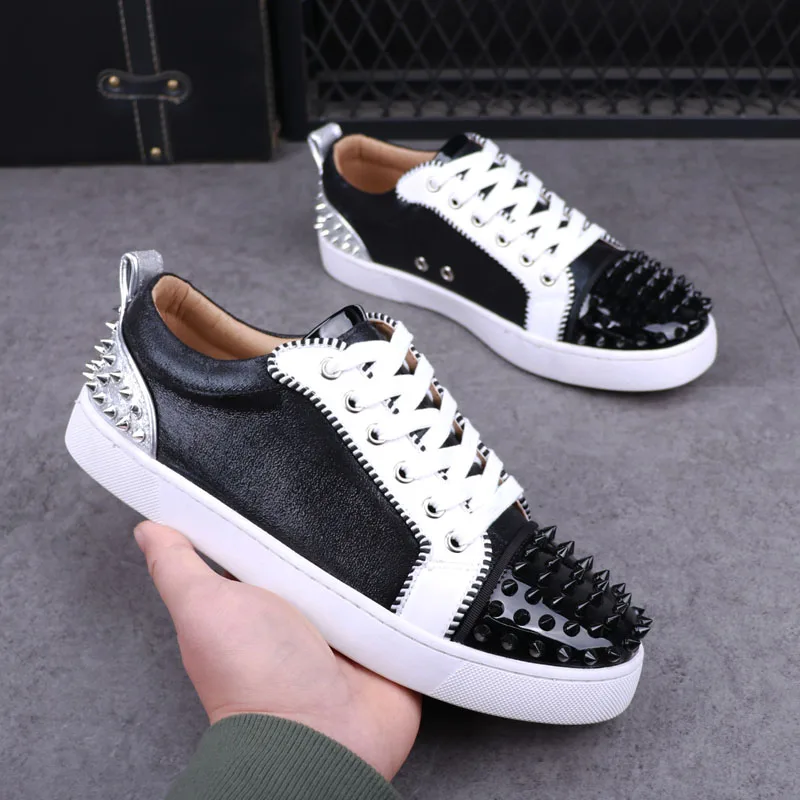 men's fashion punk nightclub dress original leather rivets shoes lace-up flats shoe breathable platform sneakers brand designer
men's fashion punk nightclub dress original leather rivets shoes lace-up flats shoe breathable platform sneakers brand designer