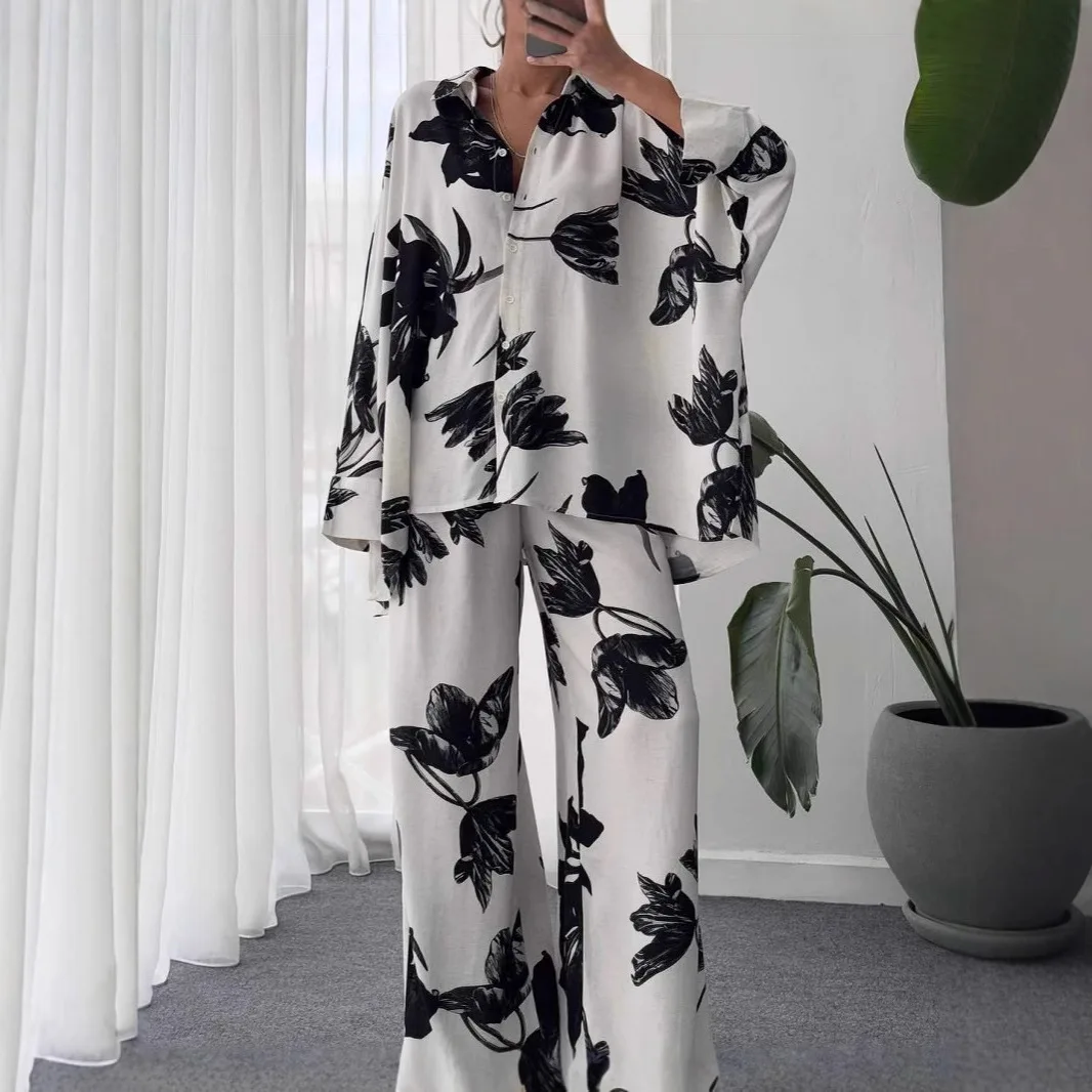 Casual Wide Leg Pant Sets Women 2025 Summer Floral Print Loose Shirts Top New In 2 Piece Sets Woman Outfit Elegant
Casual Wide Leg Pant Sets Women 2025 Summer Floral Print Loose Shirts Top New In 2 Piece Sets Woman Outfit Elegant