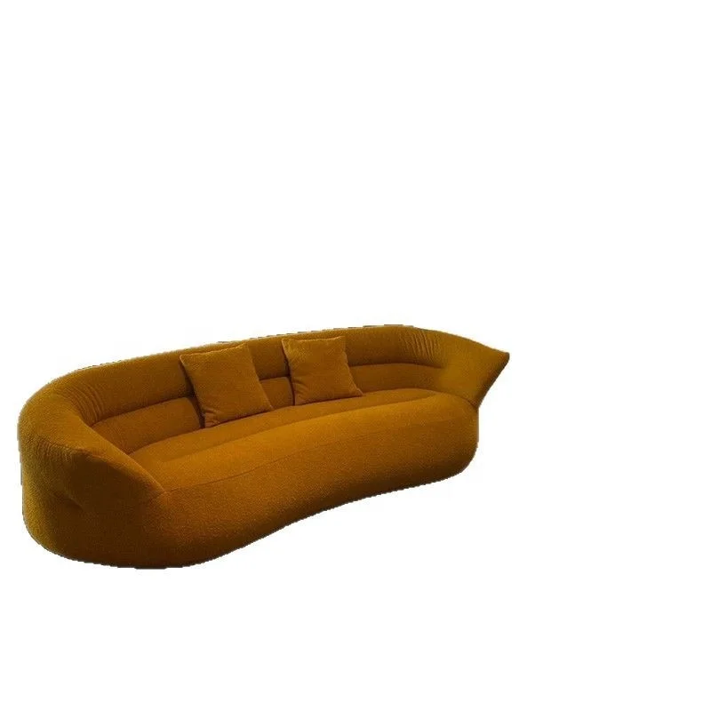 #Mustard Yellow Boucle Curved Sofa Organic SilhouettePlush Cushions Throw Pillows Mid-Century Modern Retro Living Room Furniture
#Mustard Yellow Boucle Curved Sofa Organic SilhouettePlush Cushions Throw Pillows Mid-Century Modern Retro Living Room Furniture