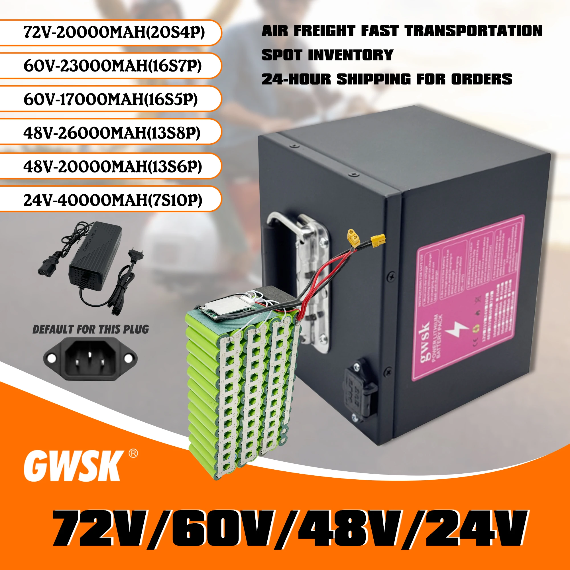 72V60V48V, Electric vehicle lithium-ion battery, 100% brand new with full capacity, built-in BMS+charger
72V60V48V, Electric vehicle lithium-ion battery, 100% brand new with full capacity, built-in BMS+charger