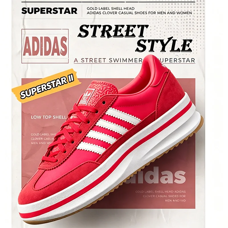 Adidas Originals Trefoil Womens Platform Low Top Sneakers Lightweight Wear Resistant Non Slip Breathable Daily Shoes JR0915
Adidas Originals Trefoil Womens Platform Low Top Sneakers Lightweight Wear Resistant Non Slip Breathable Daily Shoes JR0915