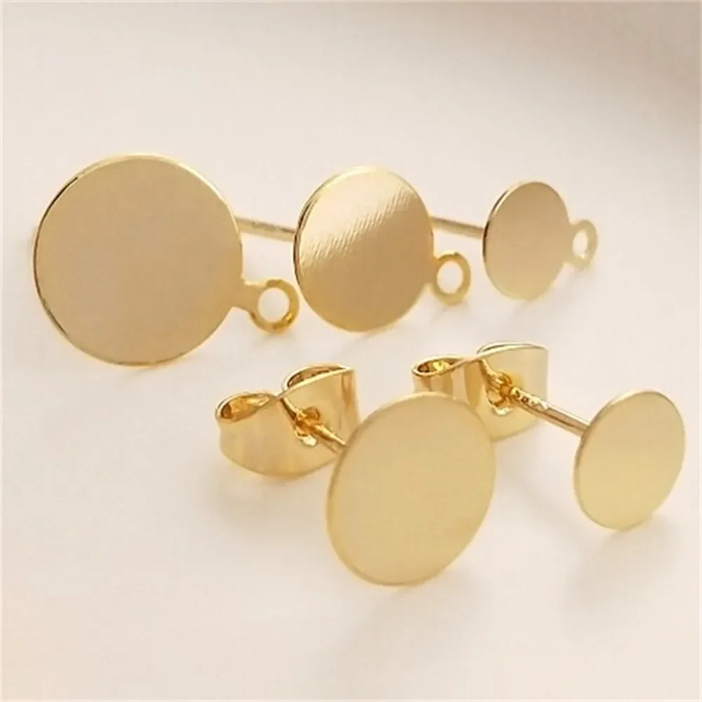 14K Light Gold Disc S925 Silver Needle with Hanging Flat Bottom Earrings and Flat Support Earrings DIY Handmade Jewelry Material
14K Light Gold Disc S925 Silver Needle with Hanging Flat Bottom Earrings and Flat Support Earrings DIY Handmade Jewelry Material