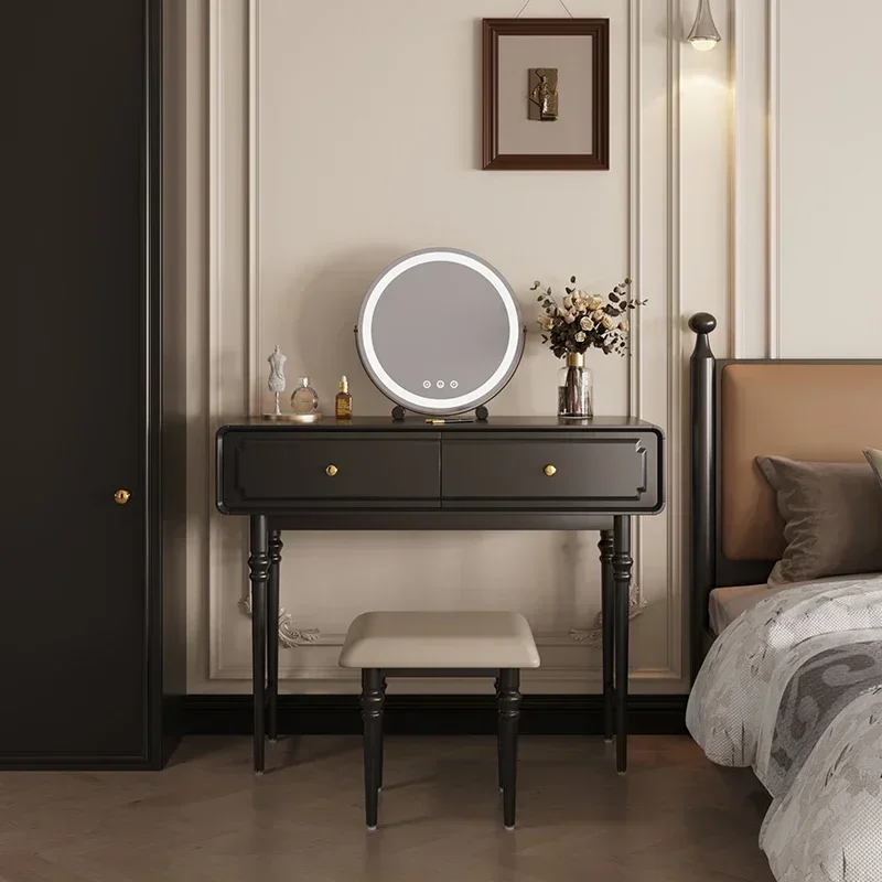 Dresser, makeup mirror, desk, integrated anti-Japanese style, master bedroom storage, black makeup table
Dresser, makeup mirror, desk, integrated anti-Japanese style, master bedroom storage, black makeup table