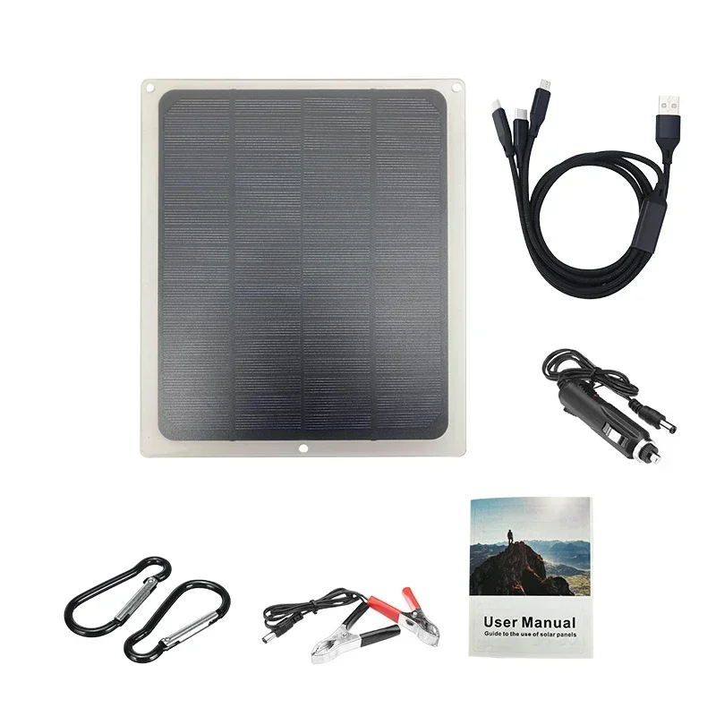 20W 18V Solar Panel With Battery Clip+10A/20A Solar Car Charger Controller Solar Cells for Outdoor Camping Hiking
20W 18V Solar Panel With Battery Clip+10A/20A Solar Car Charger Controller Solar Cells for Outdoor Camping Hiking