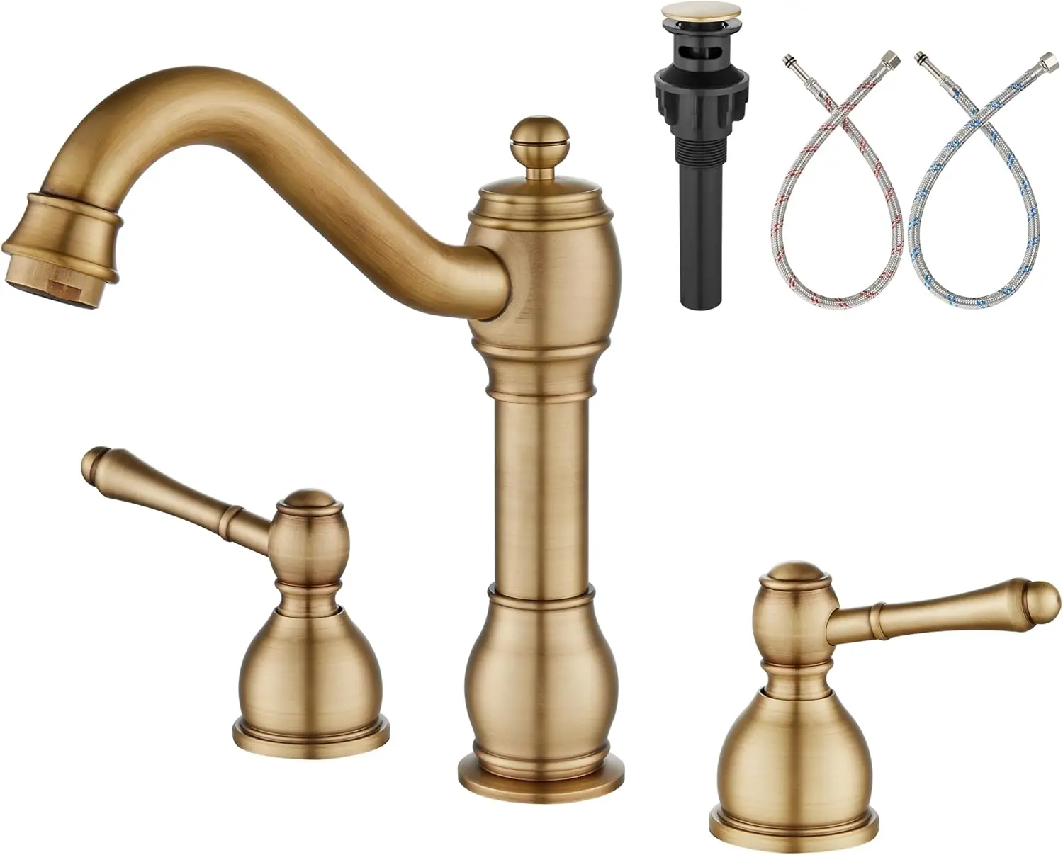 8 Inch Widespread Bathroom Sink Faucet 3 Hole Deck Mount Vanity Basin Mixer Tap with Pop Up Drain Assembly Double Lever Handle
8 Inch Widespread Bathroom Sink Faucet 3 Hole Deck Mount Vanity Basin Mixer Tap with Pop Up Drain Assembly Double Lever Handle