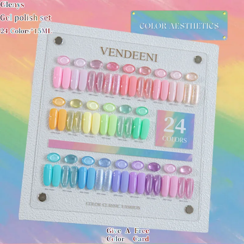 Glenys 24 Color nail polish Gel Popular Macaron Soak gel Color Matching Card Nail Shop Essential Nail Art Clearcoat Set
Glenys 24 Color nail polish Gel Popular Macaron Soak gel Color Matching Card Nail Shop Essential Nail Art Clearcoat Set