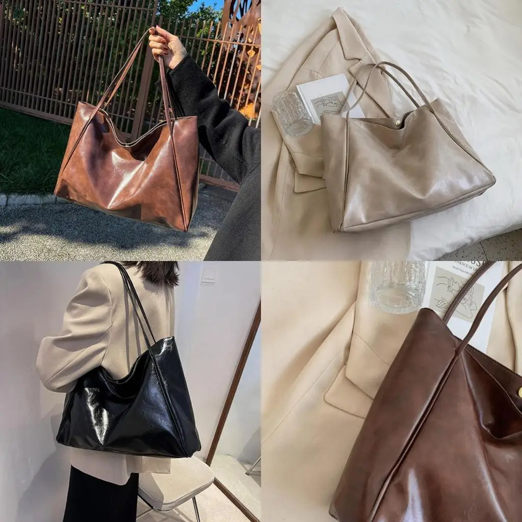 D46D Large Capacity Tote Bag for Women Soft PU Leather-Shoulder Bags Retro Bucket Bag
D46D Large Capacity Tote Bag for Women Soft PU Leather-Shoulder Bags Retro Bucket Bag