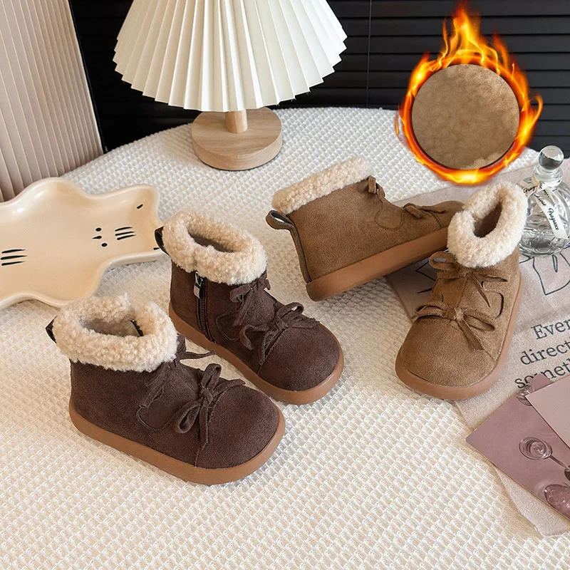 2025 Winter Girls' Short Ankle Boots Warm Fleece Children's Princess Cotton Boots Soft Sole Anti-slip Shoes for Toddler Girls
2025 Winter Girls' Short Ankle Boots Warm Fleece Children's Princess Cotton Boots Soft Sole Anti-slip Shoes for Toddler Girls