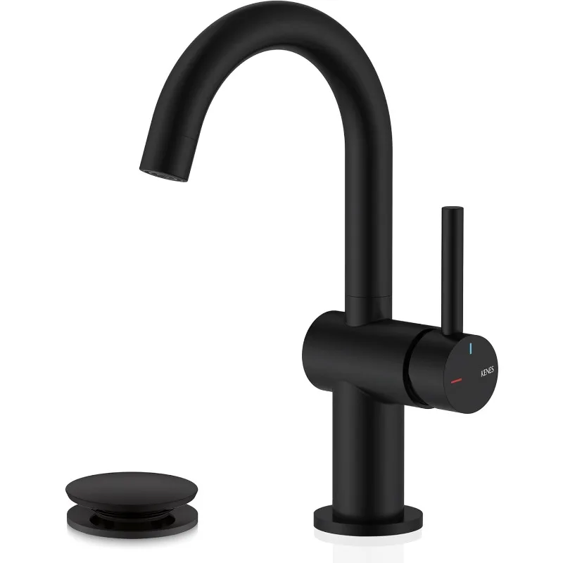 Matte Black Bathroom Sink Faucet, Bathroom Faucets Single Handle Modern Prep Wet Bar Sink Faucets with Drain Assembly Deck Plate
Matte Black Bathroom Sink Faucet, Bathroom Faucets Single Handle Modern Prep Wet Bar Sink Faucets with Drain Assembly Deck Plate