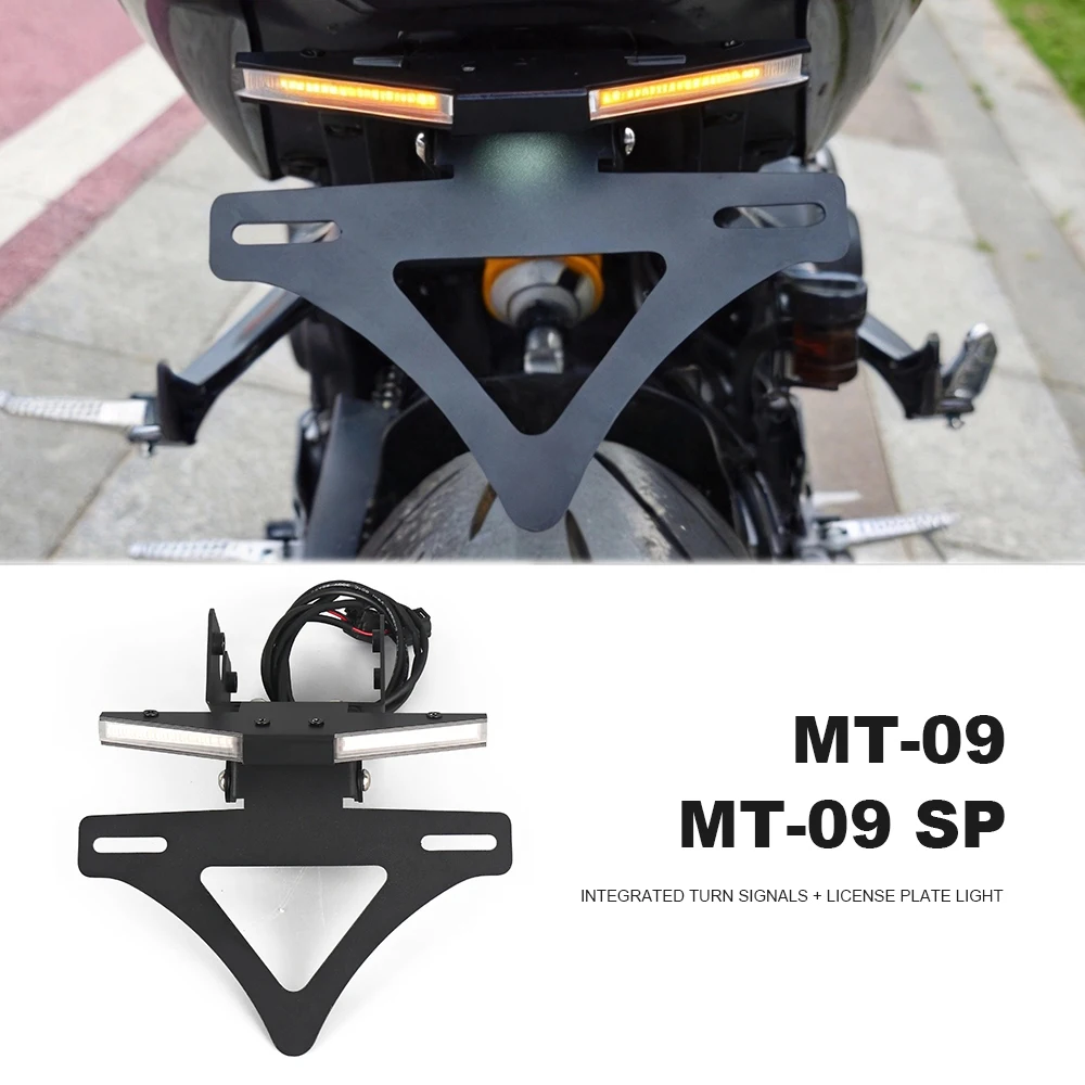 Motorcycle License Plate Holder Bracket with LED Turn Signal Light Foldable Rear Mount Kit For Yamaha MT-09 MT09 SP 2024-2026
Motorcycle License Plate Holder Bracket with LED Turn Signal Light Foldable Rear Mount Kit For Yamaha MT-09 MT09 SP 2024-2026