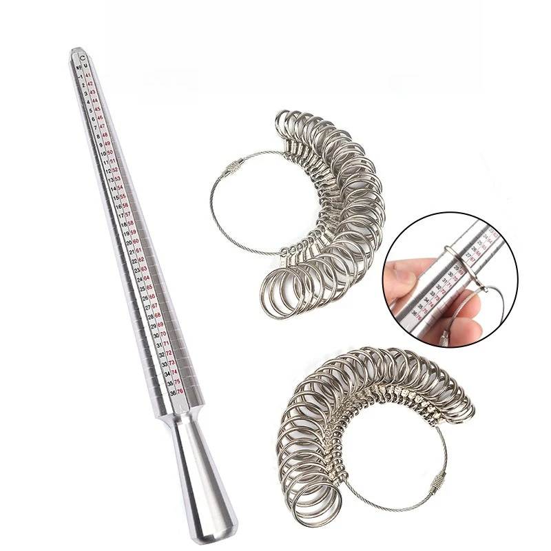 Ring Sizer Measuring Tool Set Metal Sizes 1-36 Ring Gauge Mandrel Stick Finger Size Measurement Kit for Jewelry Making Repair
Ring Sizer Measuring Tool Set Metal Sizes 1-36 Ring Gauge Mandrel Stick Finger Size Measurement Kit for Jewelry Making Repair
