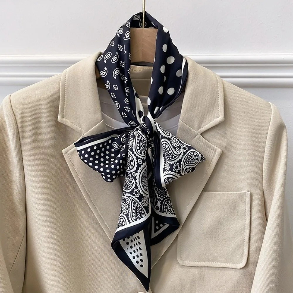 New Black White Silk Satin Scarf Polka Dot Breathable Long Scarf Elegant Soft Touch Ribbon Scarf Daily Wear
New Black White Silk Satin Scarf Polka Dot Breathable Long Scarf Elegant Soft Touch Ribbon Scarf Daily Wear
