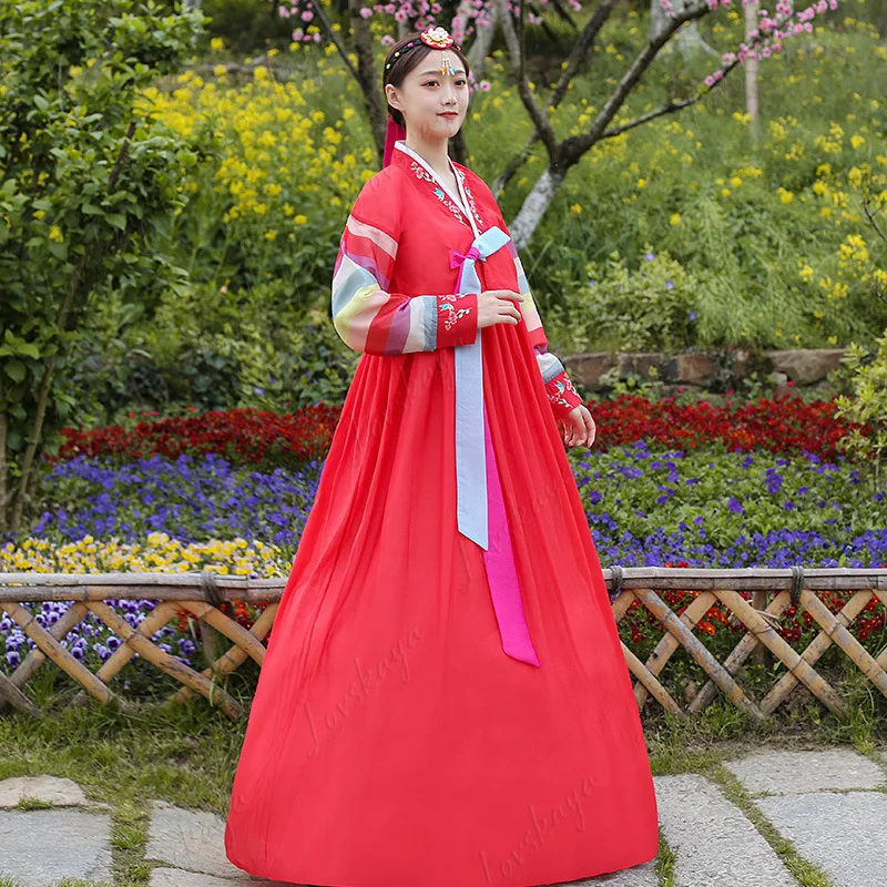 New Korean Clothing Family Embroidered Flower Rainbow Sleeves Korean Clothing Women's Wedding Dress Performance Dance Clothing
New Korean Clothing Family Embroidered Flower Rainbow Sleeves Korean Clothing Women's Wedding Dress Performance Dance Clothing