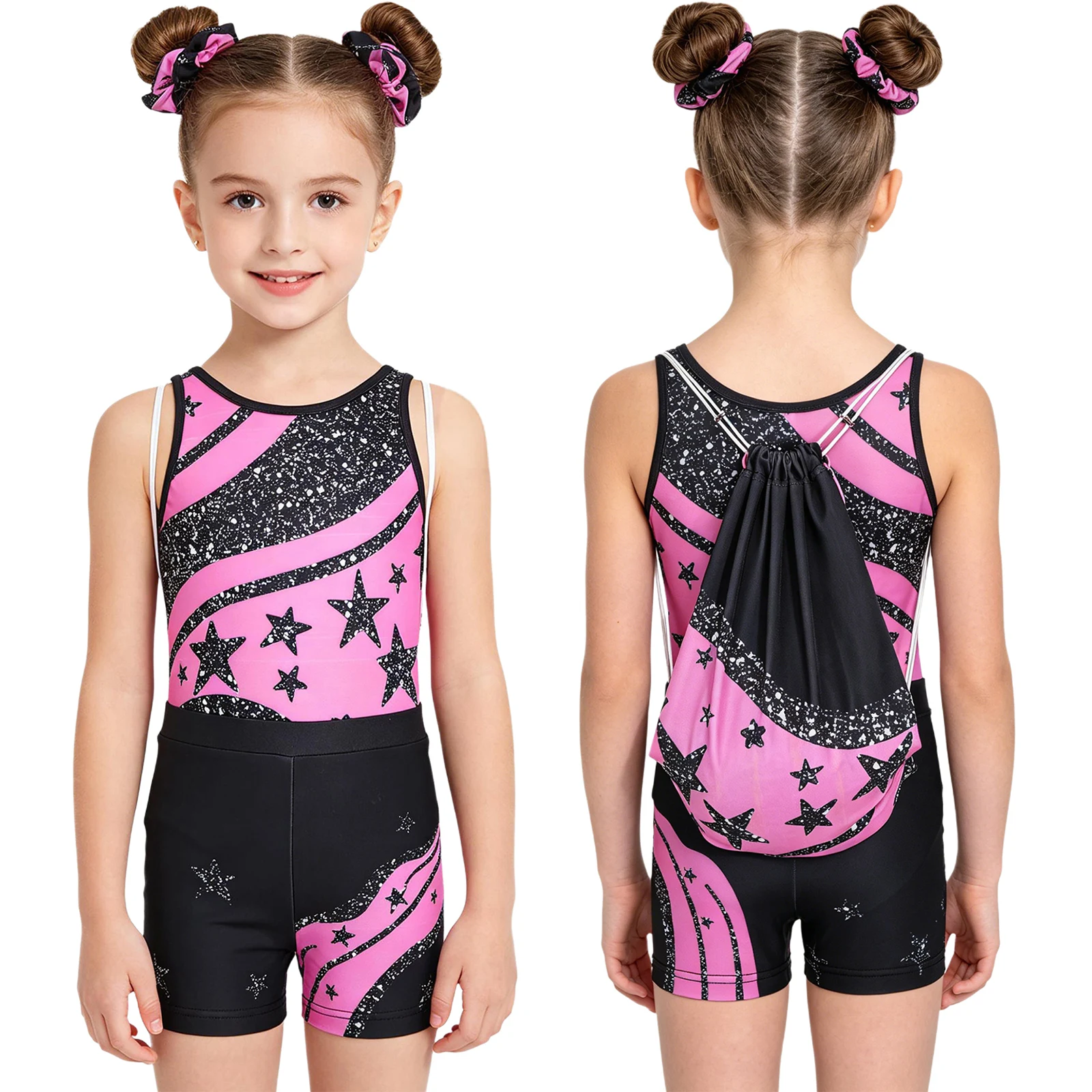 Kids Girls Color Block Star Printed Gymnastics Leotard with Shorts Bag Ballet Dance Figure Skating Acrobatics Training Costume
Kids Girls Color Block Star Printed Gymnastics Leotard with Shorts Bag Ballet Dance Figure Skating Acrobatics Training Costume