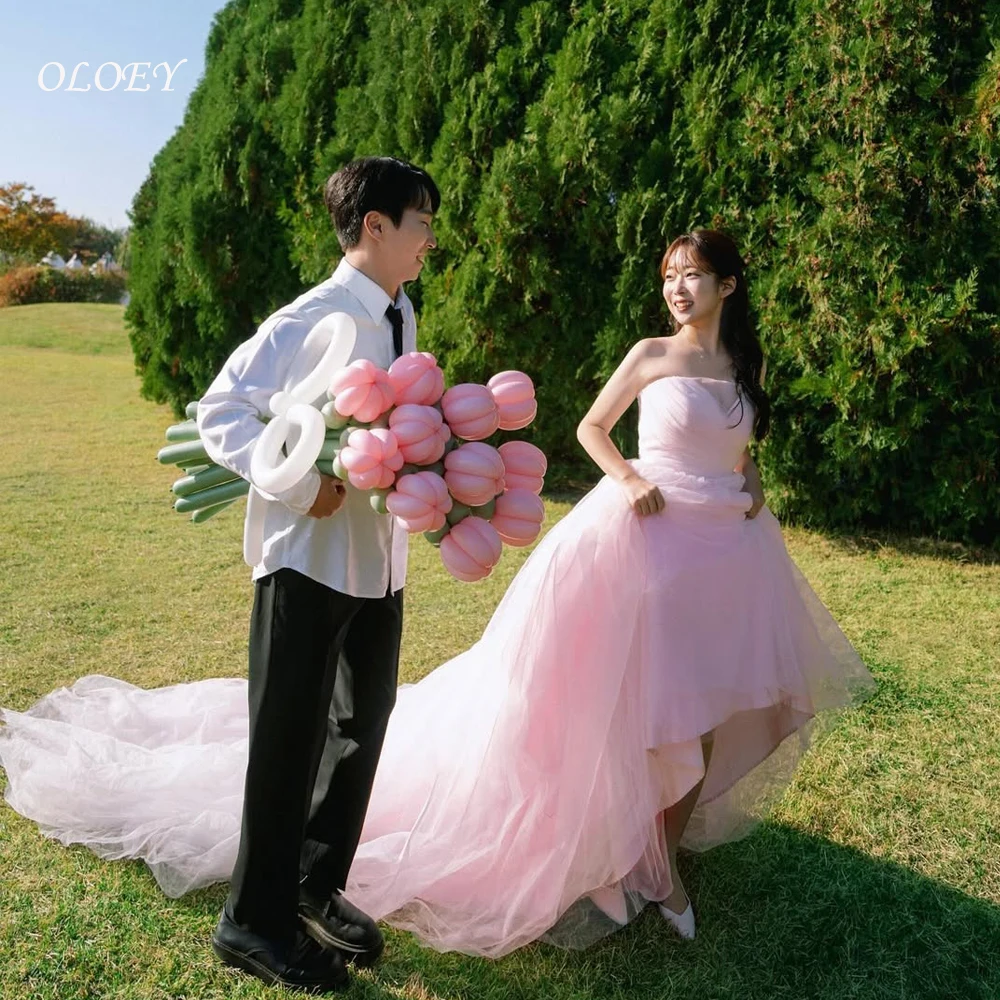 OLOEY Fairy Pink A-line Tulle Wedding Dresses Tulle Strapless Korea Photoshoot Shawl Bridal Gown Floor-Length Customsied 2025 
OLOEY Fairy Pink A-line Tulle Wedding Dresses Tulle Strapless Korea Photoshoot Shawl Bridal Gown Floor-Length Customsied 2025