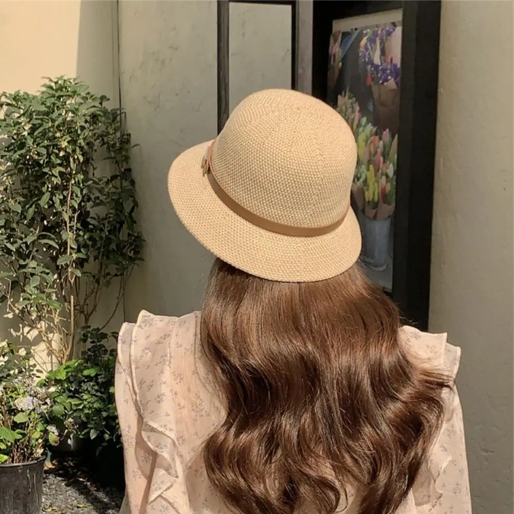PU Leather Belt Women Sunscreen Hats Sun Protection Wide Brim Summer Bucket Hats Breathable Elegant Outdoor Straw Hats Girls
PU Leather Belt Women Sunscreen Hats Sun Protection Wide Brim Summer Bucket Hats Breathable Elegant Outdoor Straw Hats Girls