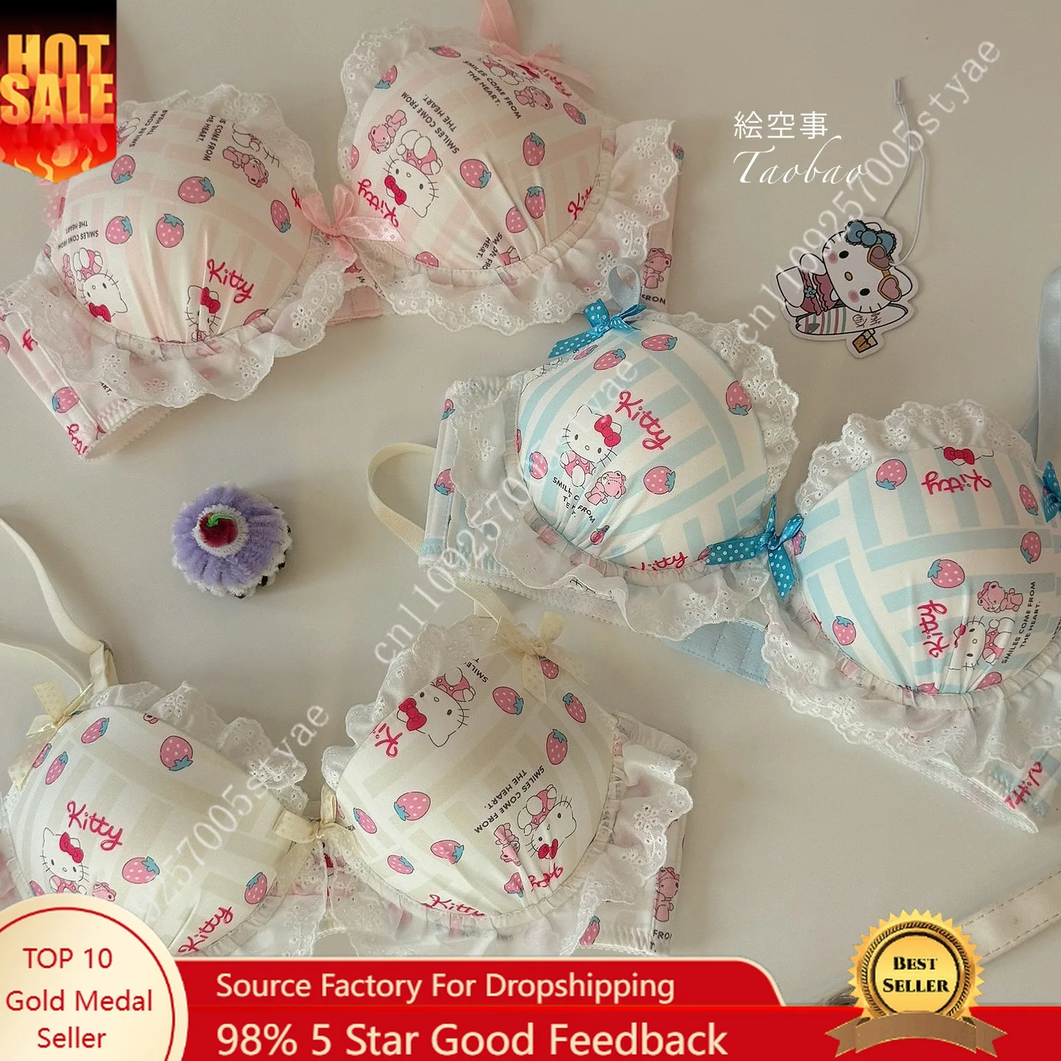 Sweet Cute Hello Kitty Bra ThinWire-freeComfortable Seamless and Breathable Push-up Lingerie
Sweet Cute Hello Kitty Bra ThinWire-freeComfortable Seamless and Breathable Push-up Lingerie