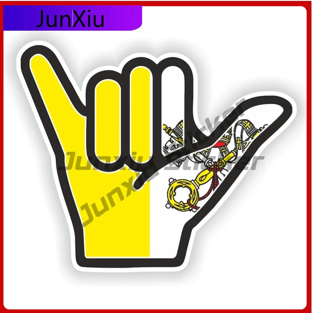 Vatican Flag Shaka Hand Hang Loose Vinyl Decals Graphic Camping Car Decoration Exterior Rv Camper Sun Decals Cars Suv Accessorie
Vatican Flag Shaka Hand Hang Loose Vinyl Decals Graphic Camping Car Decoration Exterior Rv Camper Sun Decals Cars Suv Accessorie