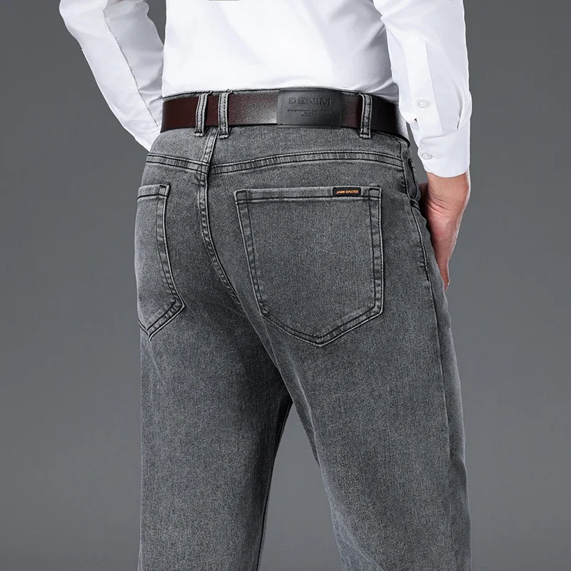 Spring Autumn Men's Luxury Loose Business Casual Jeans Grey Classic Style Straight-fit Stretch-denim Pants Male Brand Trousers
Spring Autumn Men's Luxury Loose Business Casual Jeans Grey Classic Style Straight-fit Stretch-denim Pants Male Brand Trousers