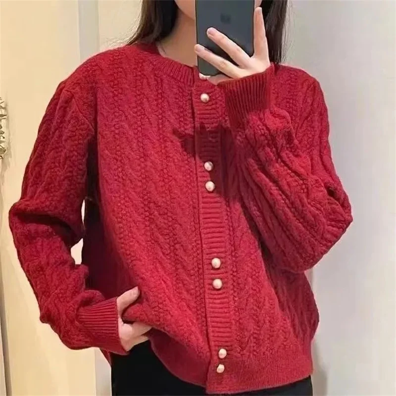 Retro Female Round Neck Short Knitting Coat Senior Women Long Sleeves Sweaters Cardigan Autumn Ladies Loose Knitted Tops Jacket
Retro Female Round Neck Short Knitting Coat Senior Women Long Sleeves Sweaters Cardigan Autumn Ladies Loose Knitted Tops Jacket