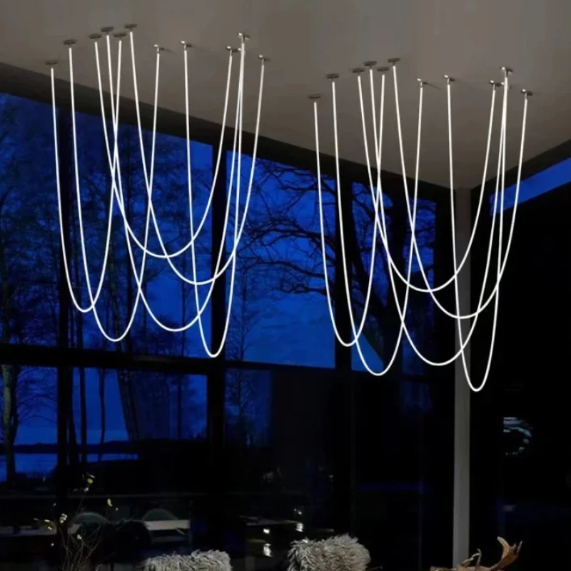 SANDYHA Modern Minimalist Pendant Lights White Line Art Design Ceiling Chandelier Led Lamps for Living Room Bedroom Decoration
SANDYHA Modern Minimalist Pendant Lights White Line Art Design Ceiling Chandelier Led Lamps for Living Room Bedroom Decoration