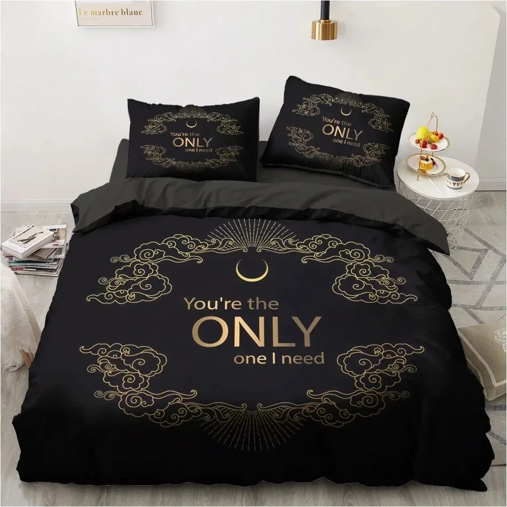 3D Printed Black Bedding Set Pillowcase King Queen Full Single Bed Gold Design Duvet Cover Set for Teens Women
3D Printed Black Bedding Set Pillowcase King Queen Full Single Bed Gold Design Duvet Cover Set for Teens Women