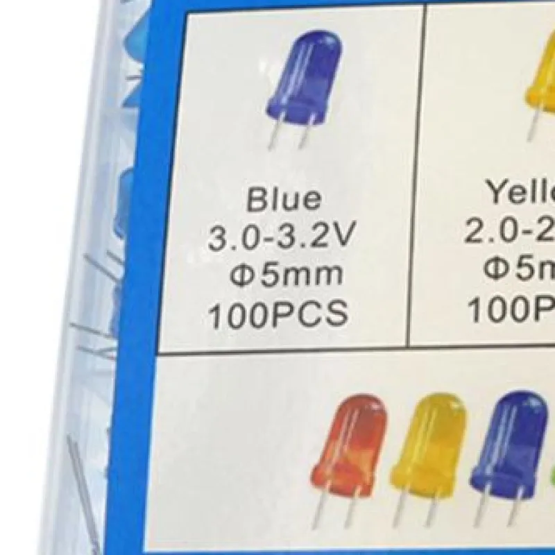 5MM Light Emitting Diode Assortment 500Pcs Luminous Diode Kit Red Yellow Blue Green White 100Pcs/Color Light Emitting Diode Set
5MM Light Emitting Diode Assortment 500Pcs Luminous Diode Kit Red Yellow Blue Green White 100Pcs/Color Light Emitting Diode Set