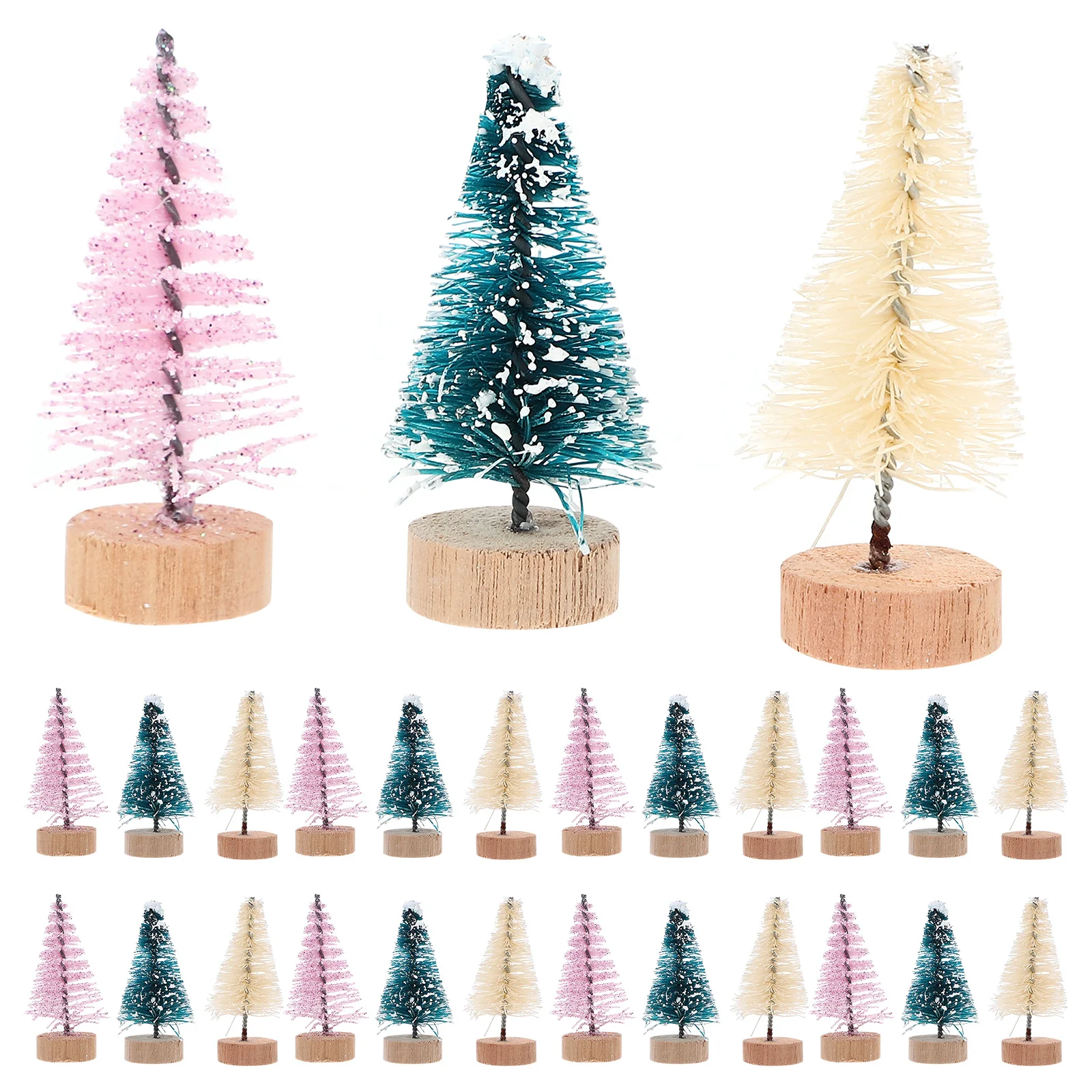 36Pcs Miniature Xmas Tree Wooden Base Desktop Decor Realistic Artificial Pine for Home Office Party Festive Atmosphere
36Pcs Miniature Xmas Tree Wooden Base Desktop Decor Realistic Artificial Pine for Home Office Party Festive Atmosphere
