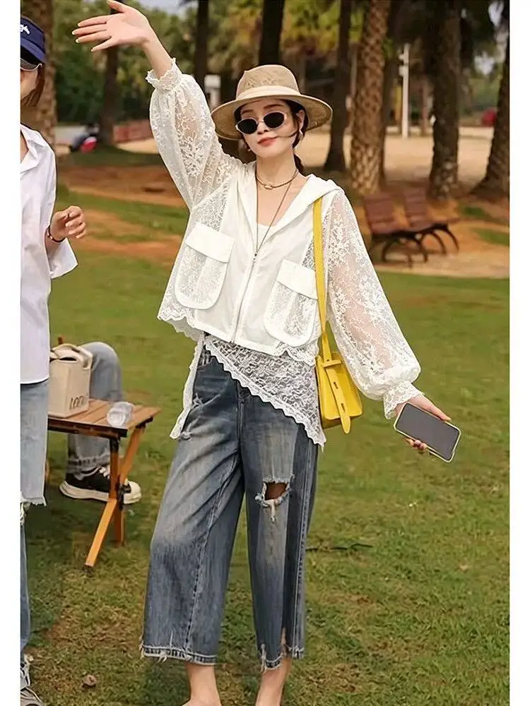 Lightweight Fashionable Women's Summer Sun Protection Clothing Lace Splicing Outerwear Short Style Standard Version Polyester...
Lightweight Fashionable Women's Summer Sun Protection Clothing Lace Splicing Outerwear Short Style Standard Version Polyester...